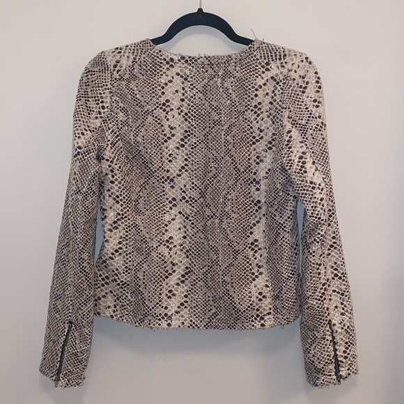 Olivaceous Python Print Moto Jacket - Picture 2 of 4